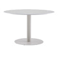 Tavolo Tondo Moderno in Metallo e Laminato Bianco