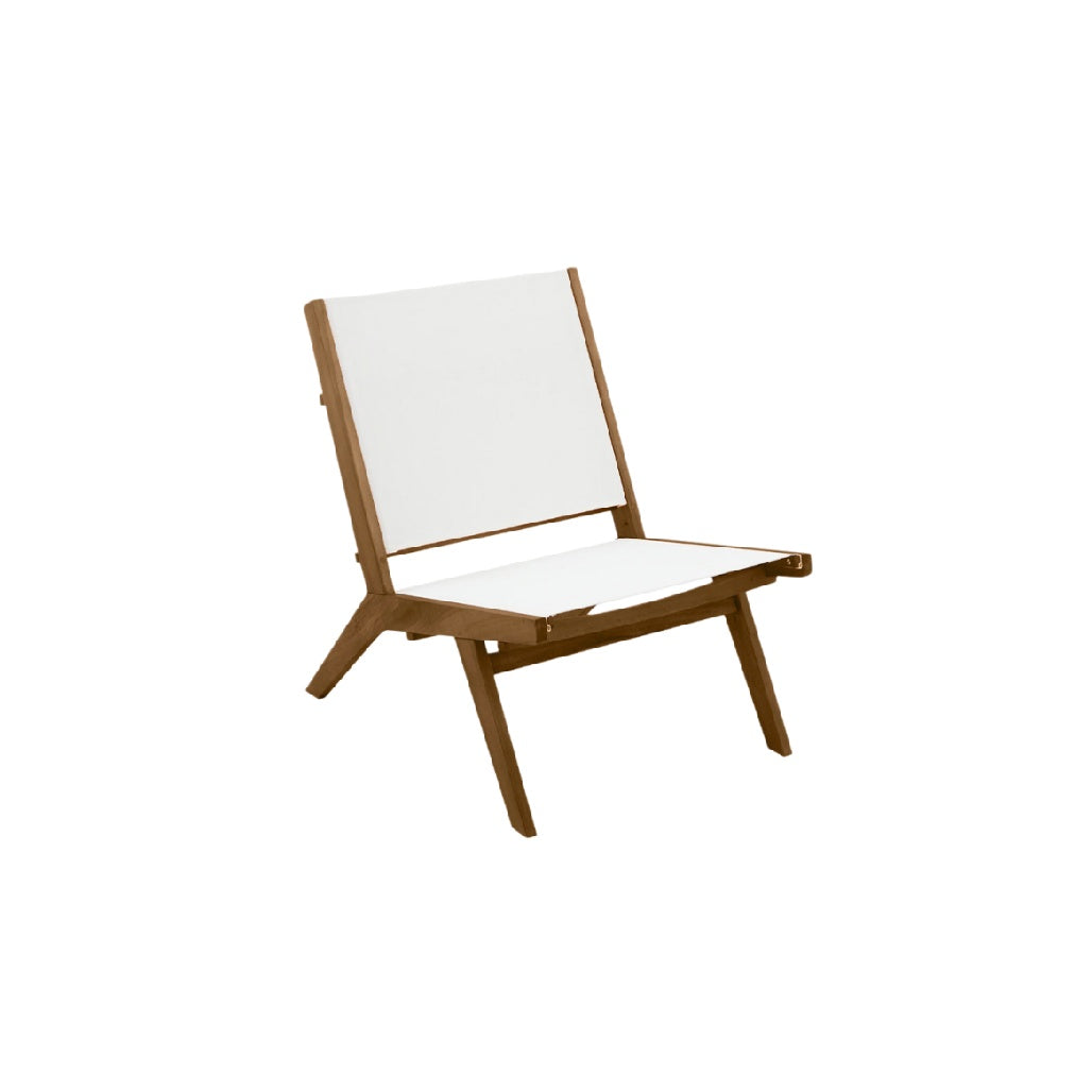 **Sedia in Legno con Cuscino Bianco - Design Minimalista**