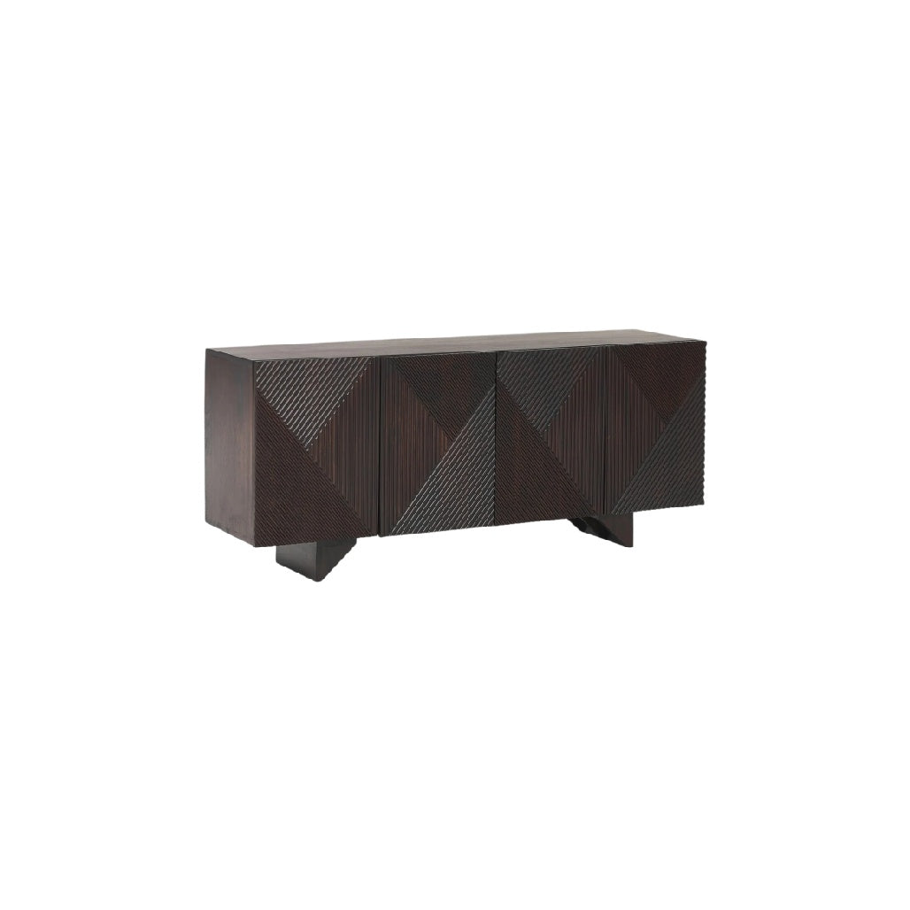 **Buffet Moderno in Legno con Design Geometrico**