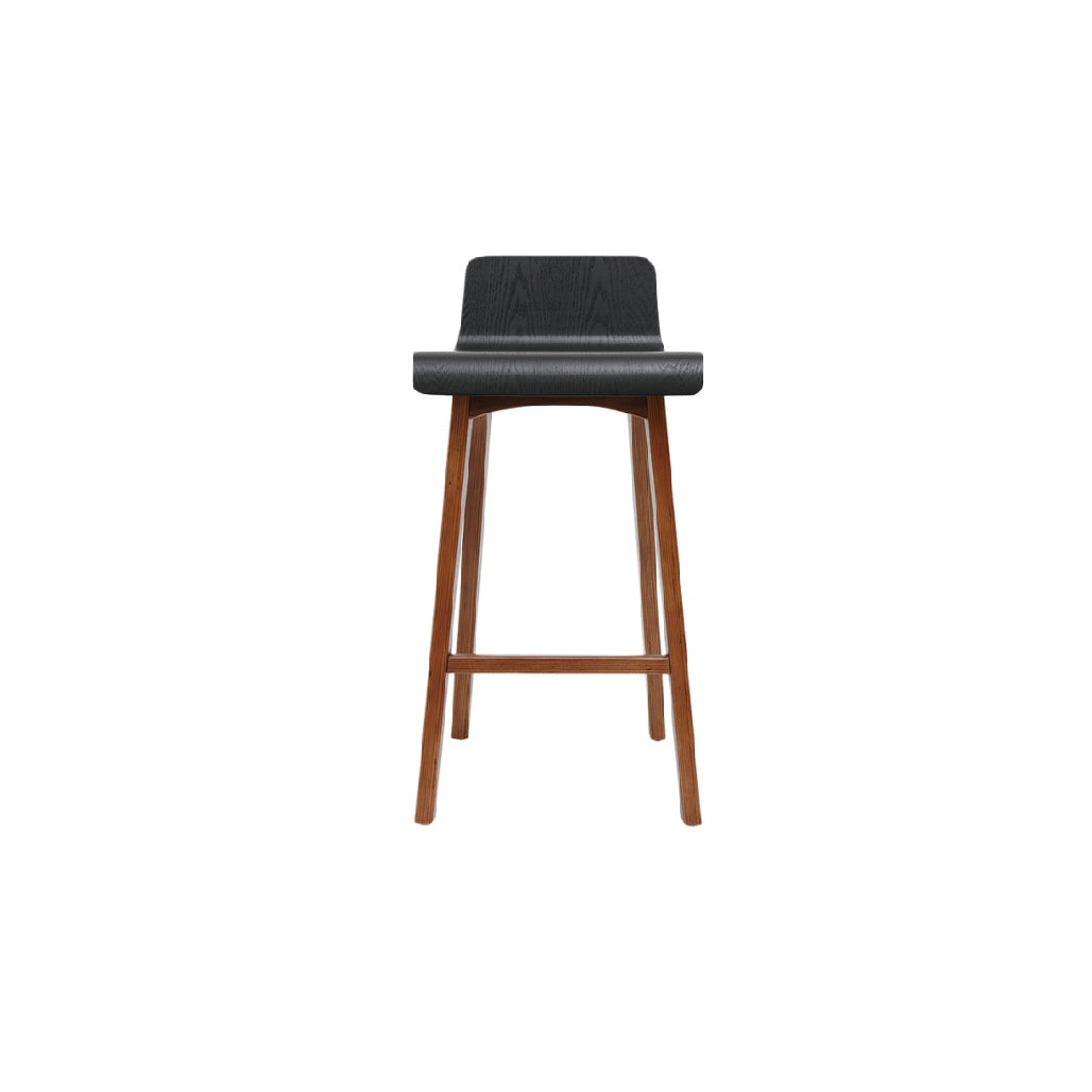 Scabello in Legno con Seduta Nera - Design Moderno ed Elegante